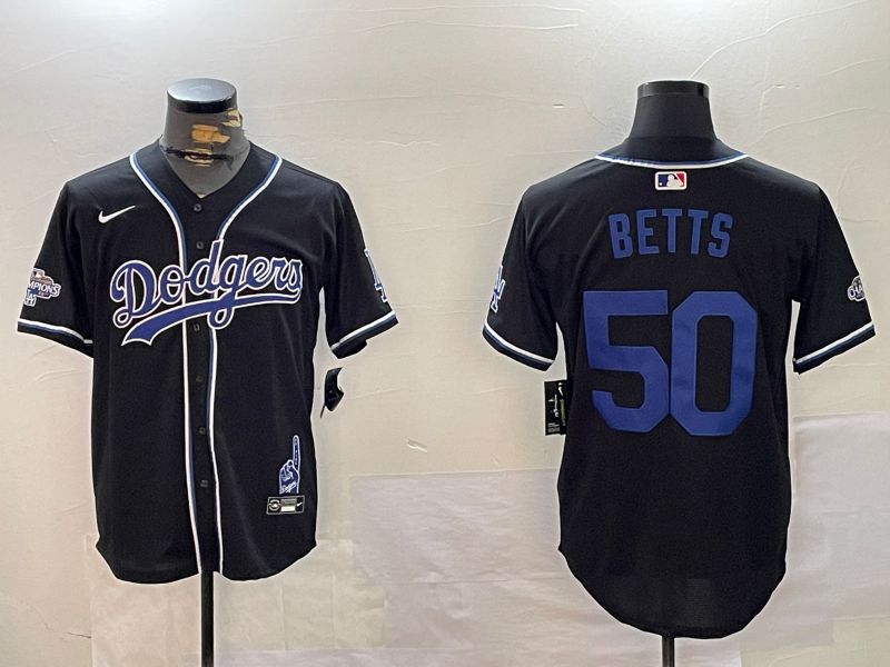 Men Los Angeles Dodgers #50 Betts Black Game 2024 Nike MLB Jersey style 1202->los angeles dodgers->MLB Jersey